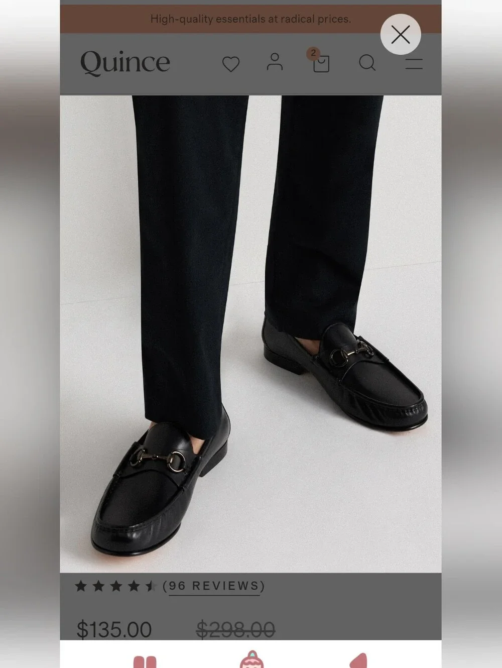 New Quince Black Calfskin Leather Horsebit Loafer - Mens Size 10